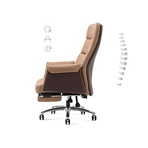 KJLY Executive Cowhide Office Chair with Ergonomic Design and Swivel Function