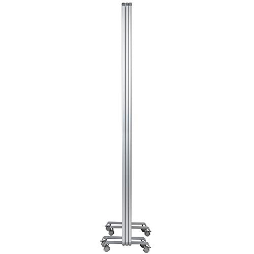 Offex Modern Double Sided Mobile Magnetic Dry Erase Whiteboard Partition Privacy Screen with Dual-Wheel Locking Casters, 72"H x 24"W - White/Gray, Perfect for Office, Classroom or Learning Environment