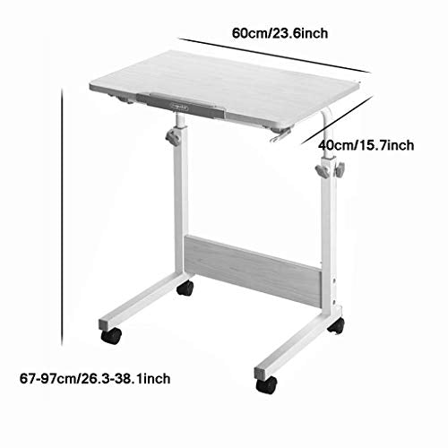 WPHPS Folding Computer Desk, Adjustable Mobile Bed Table Portable Laptop Computer Stand Desks Cart Tray
