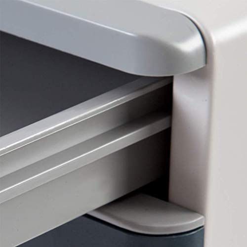 WASHLA Desktop File Cabinet Lockable Storage Box White PP Plastic