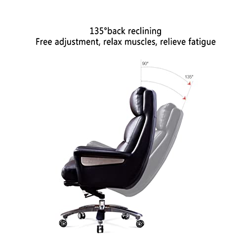 AAGAZA Boss Chair Ergonomic Office Chairs, Managerial Executive Chairs, Adjustable Reclining Swivel Computer Seat - Gray, Cowhide - Home Office /1413