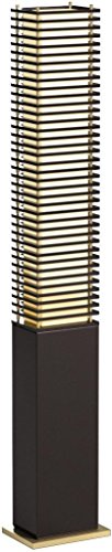 NOVA of California 10706 Kimura Floor Lamp, Modern Standing Light with Asian Design, Dark Brown & Brushed Nickel with Tan Linen Shade