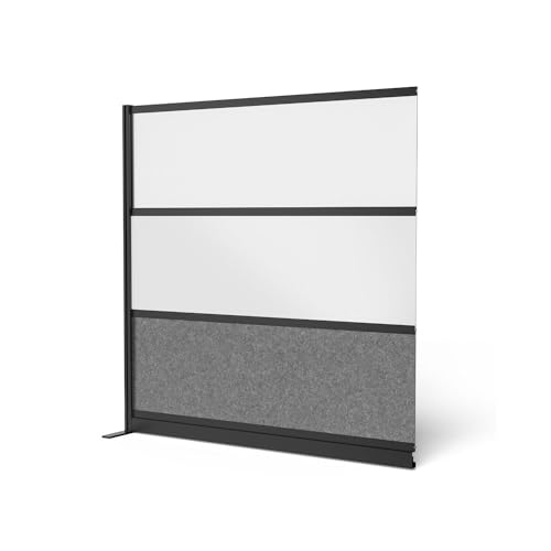 Luxor Modular Wall Room Divider System - Black Frame - 70" x 70" Add-On Wall