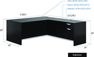 GOF 4 Person Workstation Cubicle (10'D x 13'W-W) - Espresso, 72" H