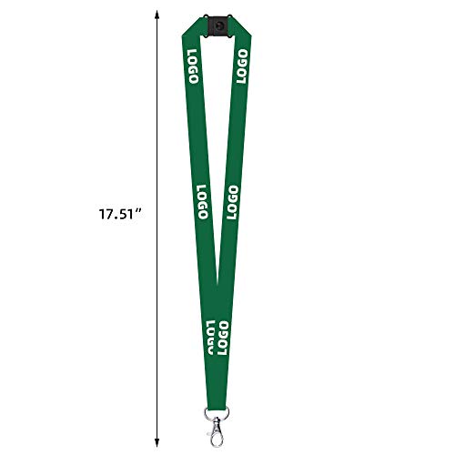 100 Pack Customized Neck Straps Custom Lanyards Print Your Logo Text Name Image with Safety Breakaway and Metal Clip for Office Company School