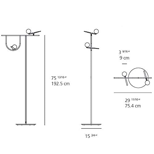 Artemide Yanzi Floor LED 20W 3000K Floor Lamp Brass Glass Neri&Hu