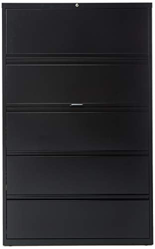 Lorell 5-Drawer Lateral File, 42 by 18-5/8 by 67-11/16-Inch, Black
