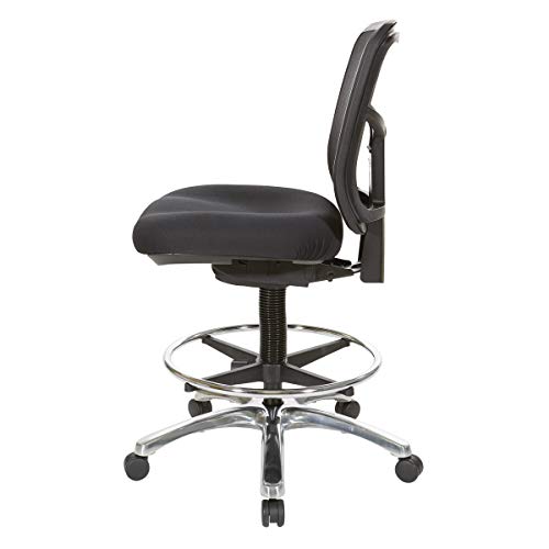 Office Star Drafting Chair with Footring, Coal FreeFlex and Chrome Base