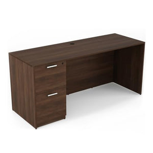 Generic Kai by i5 Commercial Credenza 24" x 71" with File/File Pedestal - Walnut