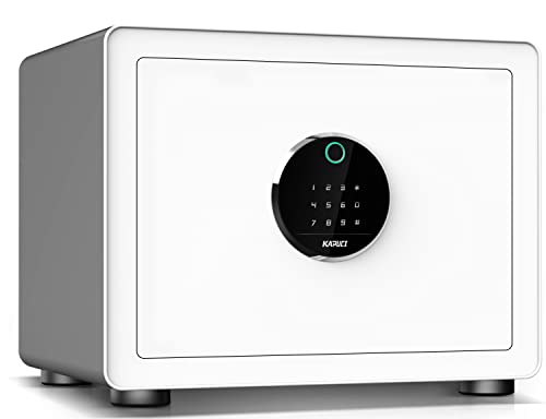 KAPUCI Modern Minimalism Design Biometric Fingerprint Touch Screen Safe, Auto-Open Safe Box with Digital Virtual Password,Safety Steel Household Home Safes,Suitable for Wardrobe,Bedroom,Home,Office,Hotel, Handgun, Jewelry(New Version)