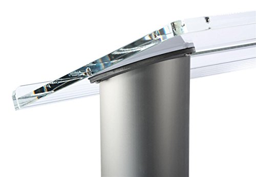 Displays2go Contemporary Aluminum and Acrylic Podium with Spacious Reading Surface, 48" Tall (LECTALAC)