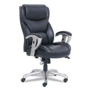 Sertapedic Emerson Big and Tall Task Chair, 22w x 21 1/2d x 22 1/2h Seat, Black Leather (SRJ49416BLK)