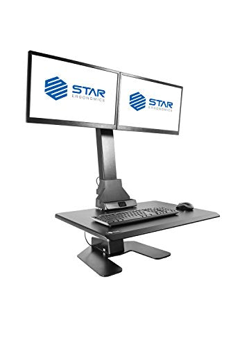 Star Ergonomics Electric Sit-Stand Workstation Premium Series - Motor Driven Height Adjustment, Flexible Monitor (SE05E2WB)