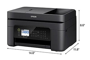 Epson Workforce WF-2850 All-in-One Wireless Color Inkjet Printer for Home Office, Black - Print Scan Copy Fax - 10 ppm, 5760 x 1440 dpi, 8.5 x 14, Auto 2-Sided Printing, 30-Sheet ADF, Voice-Activated