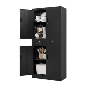 BESFUR Metal Storage Cabinet with Drawers and Adjustable Shelves, Locking - Office, Garage, Home, School Utility