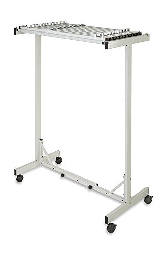 Adir Corp. Expandable Mobile Plan Center for Blueprints - Plans, Sand Beige with 12 36" File Hanging Clamps