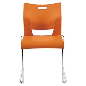 Global Duet Series Stacking Chair, Polypropylend, Black, 4 Chairs/Carton