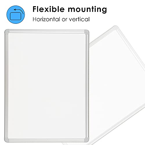 Wall Mounted whiteboard, 60x36 inch Large Magnetic Dry Erase Board for Home Office and School Supplies, Silver Aluminium Frame with Detachable Marker Tray, Markers Eraser and Magnets Included