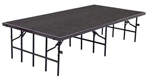 National Public Seating S4816C-10 4ft. x 8ft. x 16in. Stage with Black Carpet