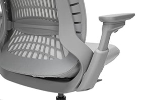 Allsteel Mimeo Mesh Office Chair with Lumbar Support, Adjustable Arms, Activated Recline, 300lb Max Weight - Light Gray Loft