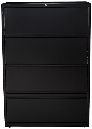 Lorell LLR43511 Receding Lateral File with Roll Out Sleeves, Black