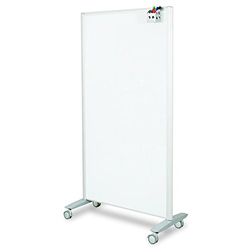 Best-Rite Mobile Lumina Room Divider, Double Sided Magnetic Whiteboard Panel, Platinum Frame (74861)