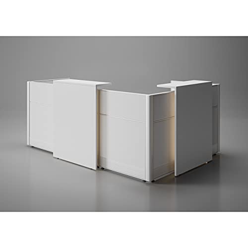 KANSOLE L-Shape Reception Desk with Light Panels