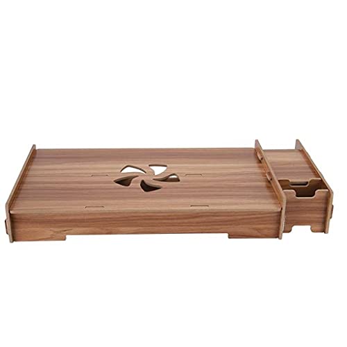 YFSDX Wooden Computer Monitor Stand Riser Desktop Storage Shelf Laptop Stand Organizer Monitor Holder for Home Office Supplies