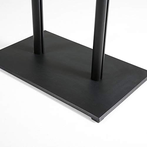 M&T Displays Tempered Clear Glass Conference Podium Stand - Black Aluminum - 43.9" Height - Floor Standing Lectern