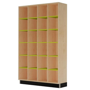 Diversified Woodcrafts Hybrid Storage Cubby Lockers, 78" x 48", Lime Shelves