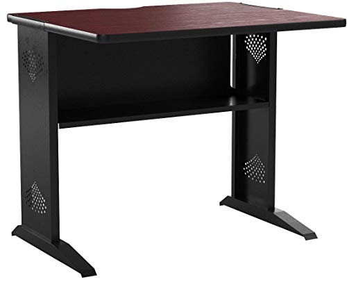 Safco Products 1930 Reversible Top Computer Desk, 36"W, Mahogany/Medium Oak