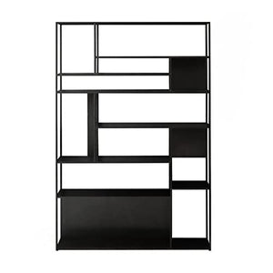 RASHIV Floor-to-Ceiling Wrought Iron Bookshelf (Black 120 * 30 * 180cm)