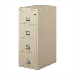 FireKing Fireproof 4-Drawer Vertical Legal File Cabinet - Tan Finish, Manipulation-Proof Comb. Lock