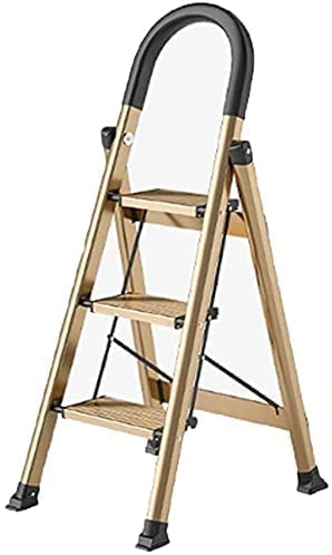 LUCEAE Folding 3 Step Alumiman Ladder - Multifunctional Adult Home Use