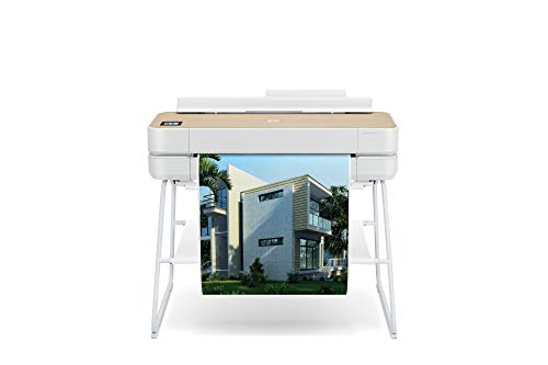 HP DesignJet Studio Wood Large Format Wireless Plotter Printer - 24", with Roll Cover, Auto Sheet Feeder & Stand (5HB12A)