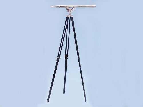 Hampton Nautical  Floor Standing Chrome Anchormaster Telescope, 65", Chrome