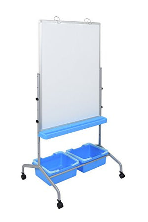 LUXOR Classroom Chart Stand with Storage Bins