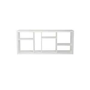 Eurø Style Reid Abstract Shelving Unit or Media Stand, White High Gloss Lacquer
