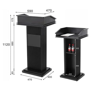 JOuan Lectern Podium Stand with Open Storage Iron Paint