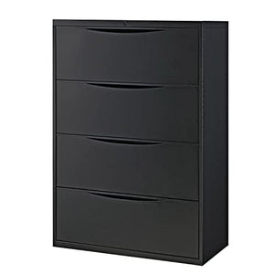 Global Industrial 36"W Premium Lateral File Cabinet, 4 Drawer, Black