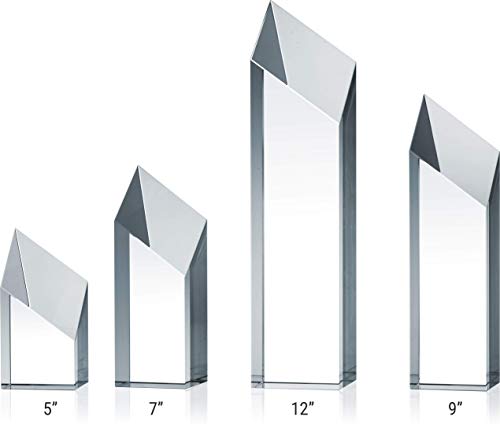 Custom Engrave Crystal Diamond Shaped Salesperson of The Year Award Trophy, Personalized with Recipient and Company Name, Unique Crystal Corporate Sales Recognition Award (XL - 12")