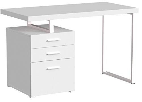 Monarch Specialties Hollow-Core Left or Right Facing Desk, 48-Inch Length, White
