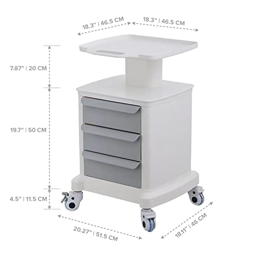 Primo Supply Professional-Grade 3-Drawer Utility Cart on Wheels - Mobile Storage Cart