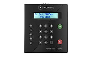 TotalPass P600 Employee Time Clock | Made in USA| Ready to Use Out-of-The-Box | Manage Timecards via USB, Network, Wi-Fi or Web| Time Clock Entry Options PIN-Keypad, RFID Badge or Web|NO Monthly Fees