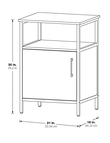 OSP HOME FURNISHINGS Designs Modern Life Contemporary Utility Table and Printer Stand with Storage Cabinet, White.