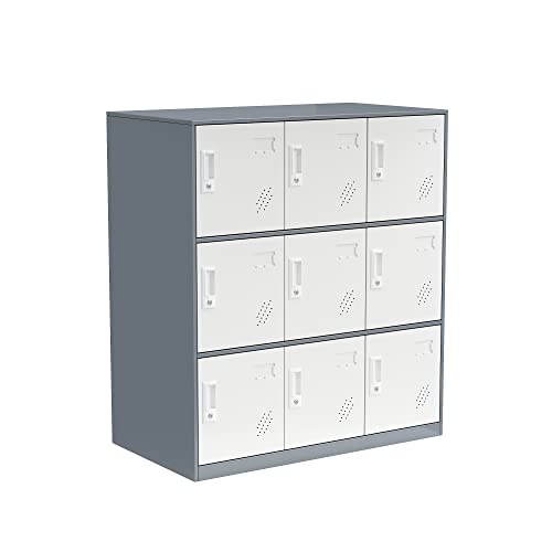 Metal Storage Cabinet with Card Slot - White+Gray 37.8" L*37.8" W*4.33" H