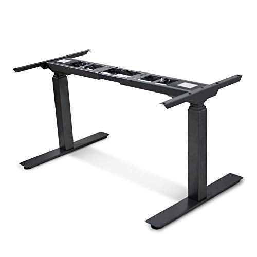 FuwFuz Electric Standing Desk Frame Dual Motor Height Adjustable Desk DIY Workstation with Touch Memory Controller Motorized Stand Up Desk-Smoky Grey