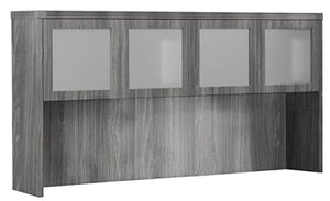 Safco Aberdeen 72" Hutch Cabinet with Glass Doors - Gray Steel Tf