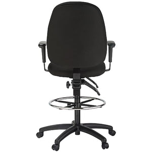 Harwick 6058C-D-BK Extra Tall Ergonomic Drafting Chair, Black Fabric