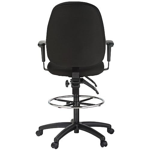 Harwick 6058C-D-BK Extra Tall Ergonomic Drafting Chair, Black Fabric
